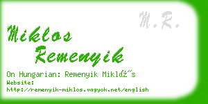 miklos remenyik business card